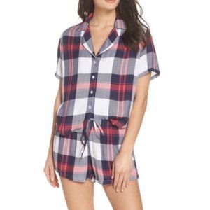 RAILS - Short Flannel Pajamas In White Indigo Rouge